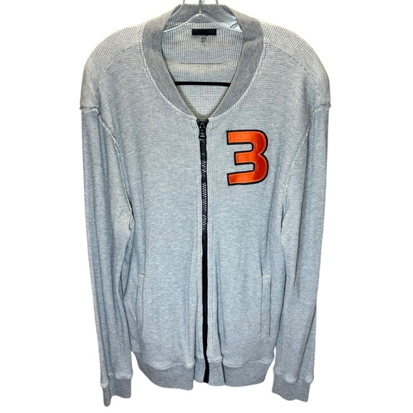 ATM Anthony Thomas Melillo Other - ATM - Mens Waffle Knit, Full Zip-Up, Embroidered Cardigan - Size XL, Gray